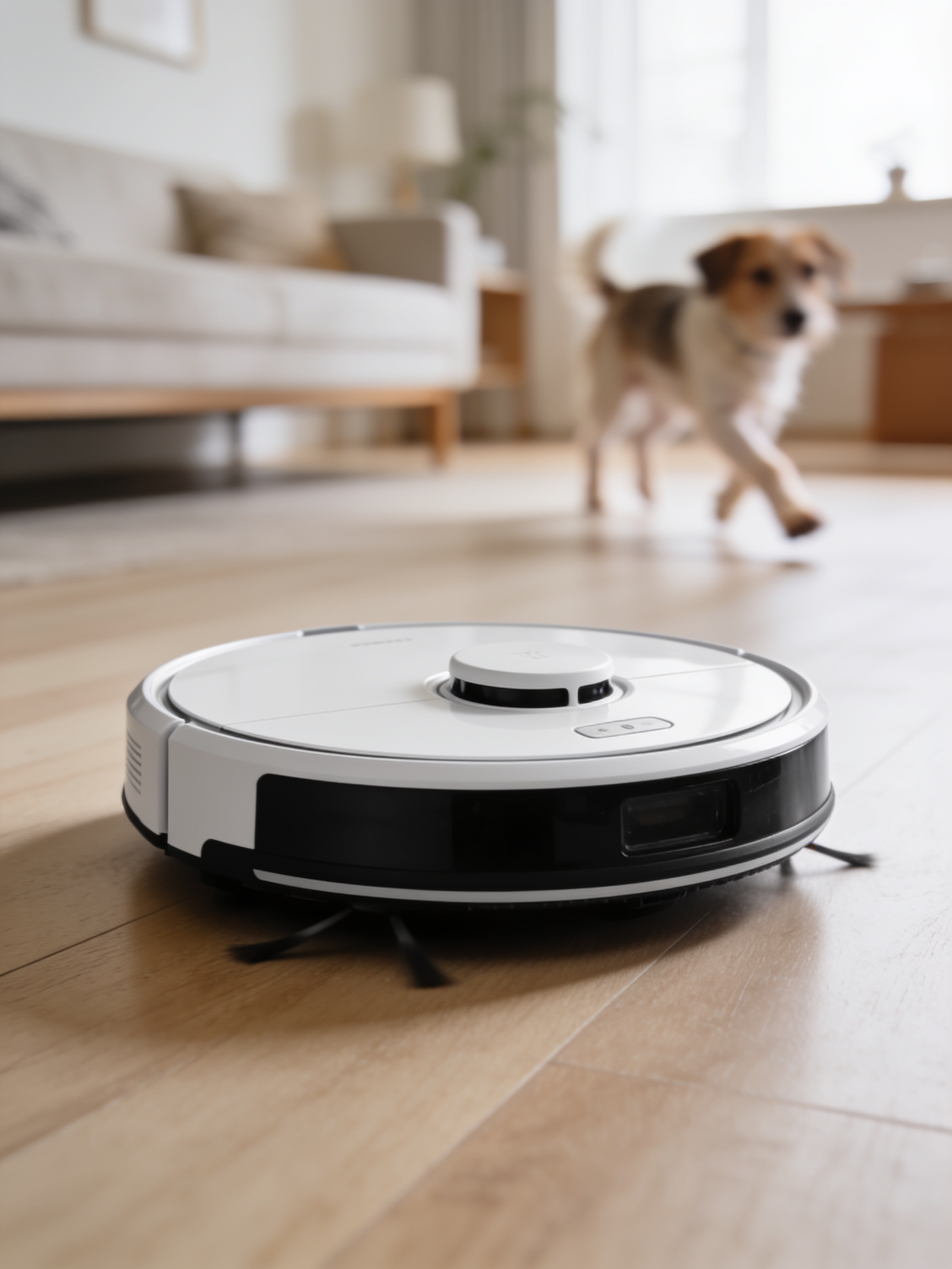 The Nimbus X1 robot vacuum on hardwood flooring